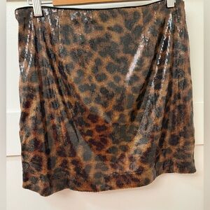 Sanctuary Animal Print Sequin Skirt